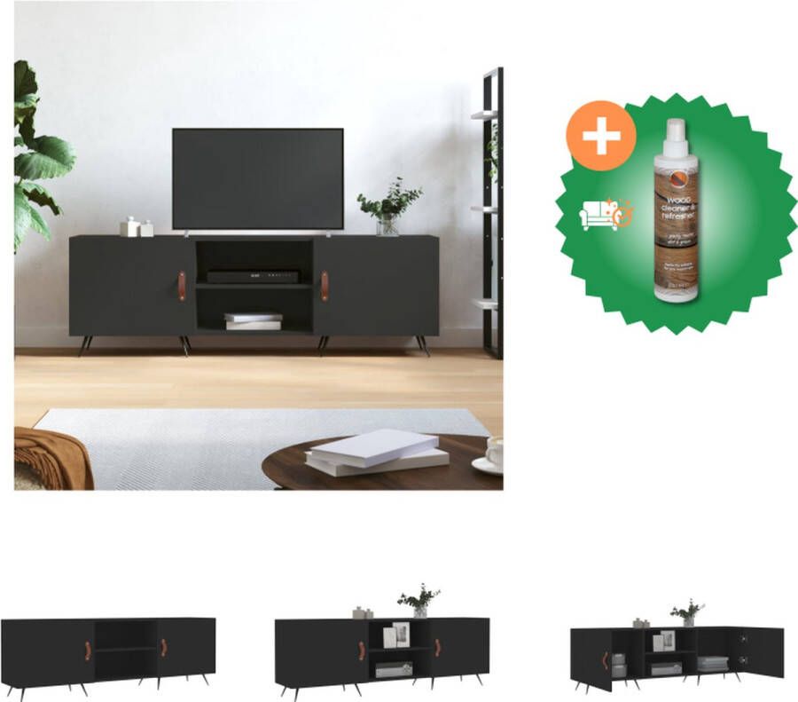 VidaXL Televisiekast naam TV-meubel 150 x 30 x 50 cm Zwart Kast Inclusief Houtreiniger en verfrisser