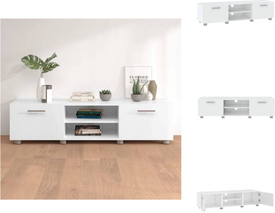 VidaXL Televisiekast Nordica Tv-meubel 140x40x35 cm Wit Kast