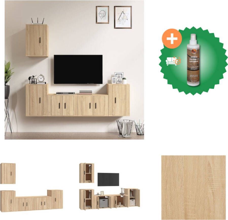 VidaXL TV-meubelset Sonoma eiken 30.5 x 30 x 30 cm 30.5 x 30 x 110 cm 100 x 30 x 30 cm Kast Inclusief Houtreiniger en verfrisser - Foto 4