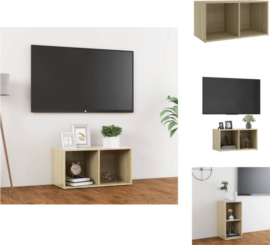 VidaXL Televisiekast Sonoma eiken 72 x 35 x 36.5 cm 2 vakken Kast