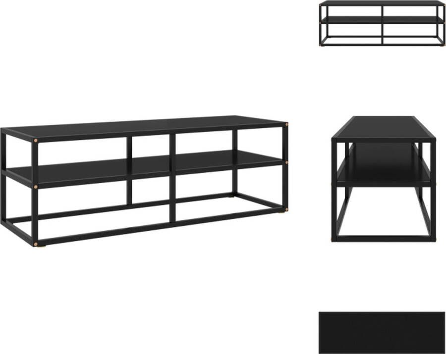 VidaXL Tv-kast Tv-kasten Televisiekast Televisiekasten Tv-meubel met zwart glas 120x40x40 cm zwart
