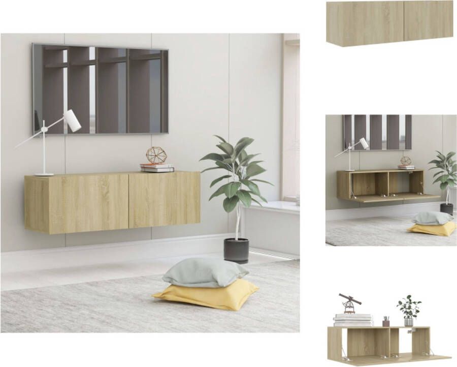 VidaXL Tv-meubel Tv-meubels Tv-meubelen Tv-meubilair Tv-meubel 100x30x30 cm bewerkt hout sonoma eikenkleurig