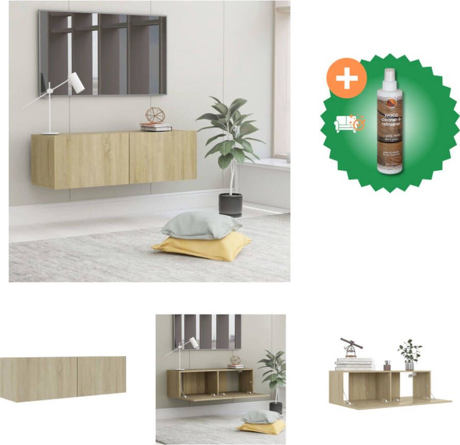 VidaXL Televisiekast Stereokast Televisiemeubel 100 x 30 x 30 cm Sonoma eiken Kast Inclusief Houtreiniger en verfrisser