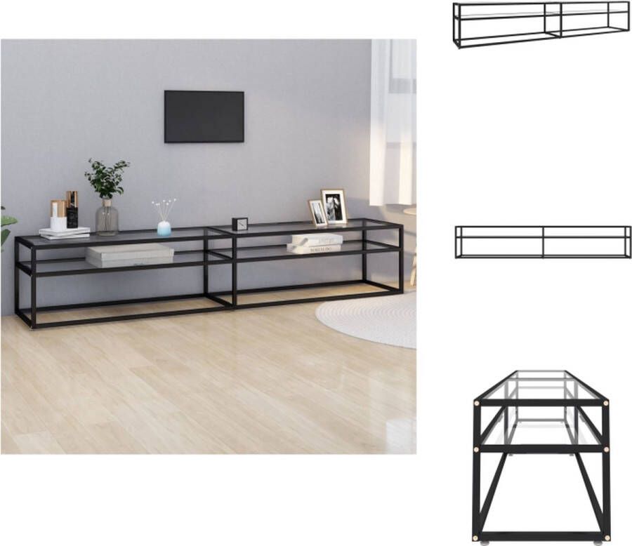 VidaXL Tv-meubel Tv-meubelen Tv Kast Opbergkast Tv-meubel 220x40x40 5 cm gehard glas transparant
