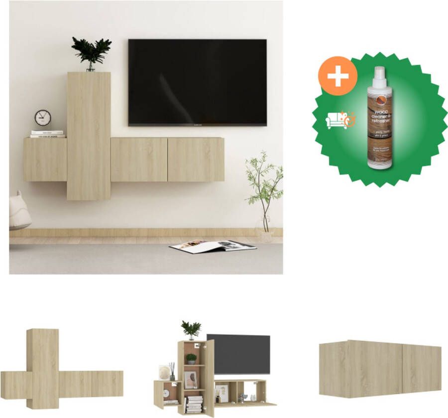 VidaXL Televisiekast Trendy Boekenkast 80 x 30 x 30 cm Sonoma Eiken Kast Inclusief Houtreiniger en verfrisser