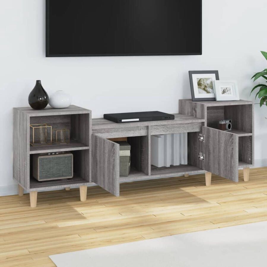 VidaXL Tv-kast Tv-kasten Tv-meubel Hifi-meubel Tv-meubel 160x35x55 cm bewerkt hout grijs sonoma eikenkleurig - Foto 4