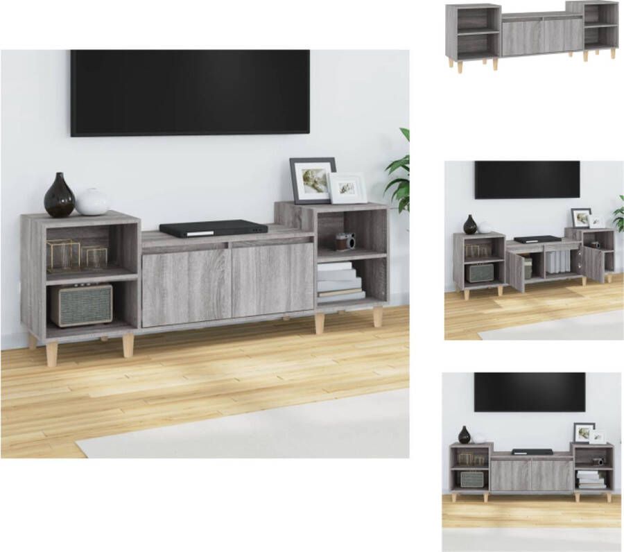 VidaXL Tv-kast Tv-kasten Tv-meubel Hifi-meubel Tv-meubel 160x35x55 cm bewerkt hout grijs sonoma eikenkleurig