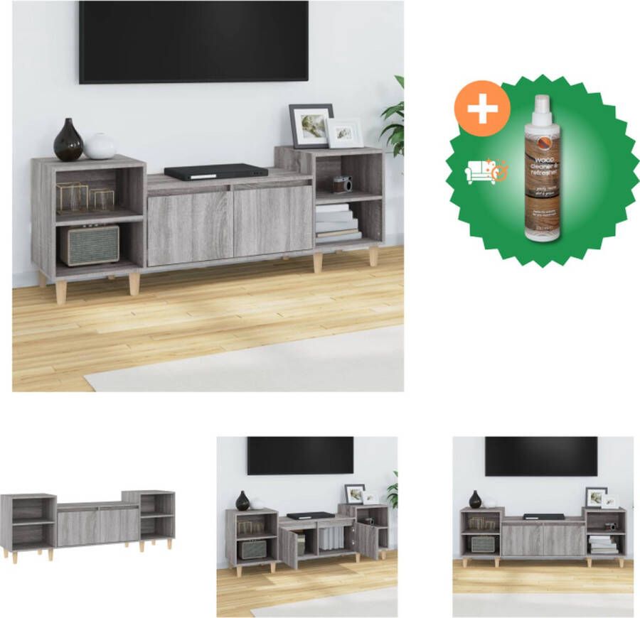 VidaXL Televisiekast Trendy en Praktisch Meubel 160 x 35 x 55 cm Grijs Sonoma Eiken Kast Inclusief Houtreiniger en verfrisser - Foto 2