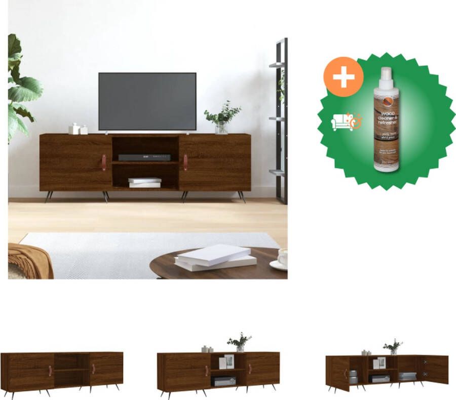 VidaXL Televisiekast Trendy en praktisch TV-meubel 150 x 30 x 50 cm Bruineiken Kast Inclusief Houtreiniger en verfrisser