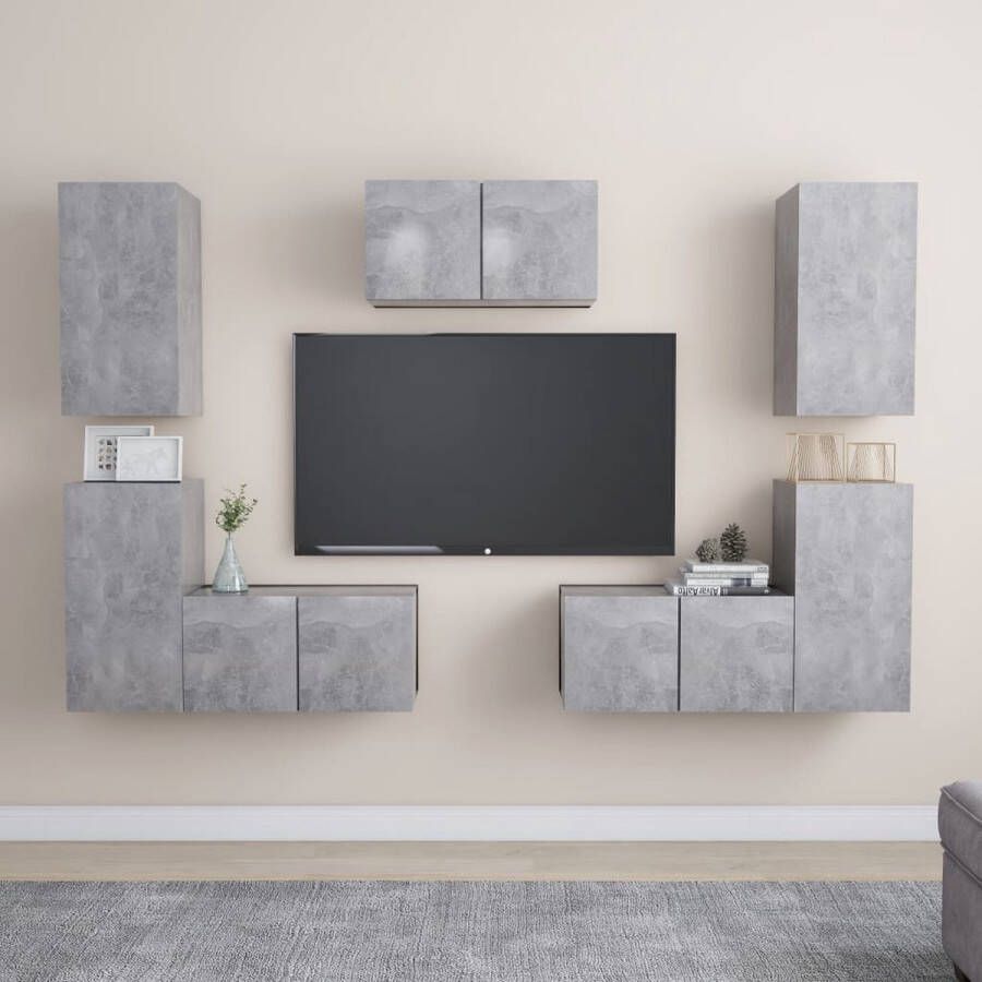 VidaXL Televisiekast Trendy en praktisch Voor het opbergen van boeken tijdschriften dvds Kleur- Betongrijs Materiaal- Spaanplaat Afmetingen (L)- 60 x 30 x 30 cm Afmetingen (M)- 30.5 x 30 x 60 cm Montage vereist Kast