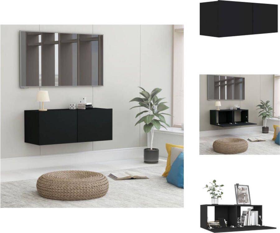 VidaXL Televisiekast Trendy Meubels Afmetingen- 80 x 30 x 30 cm Kleur- Zwart Materiaal- Bewerkt hout Kast