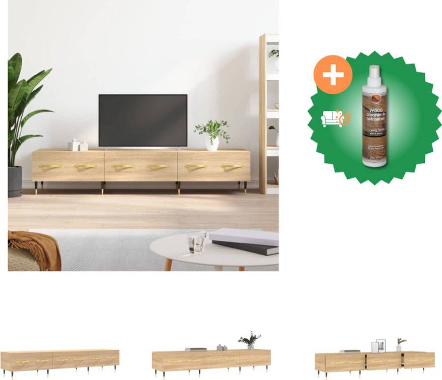 VidaXL Televisiekast Sonoma Eiken TV-meubel 150x36x30 cm Stevige opbergruimte Kast Inclusief Houtreiniger en verfrisser