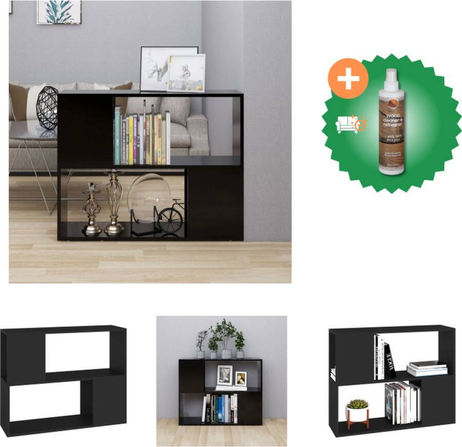 VidaXL Televisiekast Trendy Zwart 80 x 24 x 63 cm Stevig en Duurzaam Montage vereist Kast Inclusief Houtreiniger en verfrisser