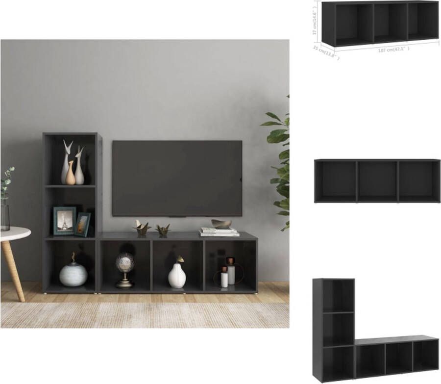 VidaXL Televisiekast TV-meubel 107 x 35 x 37 cm grijs Kast