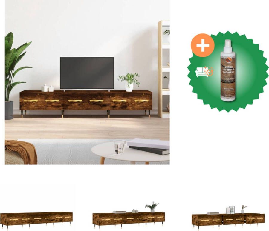 VidaXL Tv-meubel 150x36x30 cm bewerkt hout gerookt eikenkleurig Kast Inclusief Houtreiniger en verfrisser
