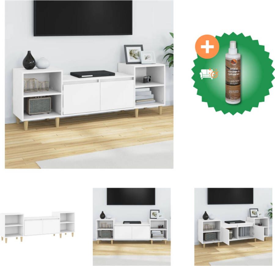 VidaXL Televisiekast Tv-meubel 160x35x55 cm Wit Kast Inclusief Houtreiniger en verfrisser