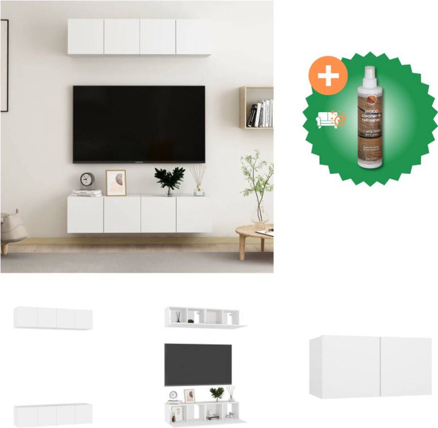 VidaXL Televisiekast TV-meubel 60 x 30 x 30 cm wit spaanplaat Kast Inclusief Houtreiniger en verfrisser