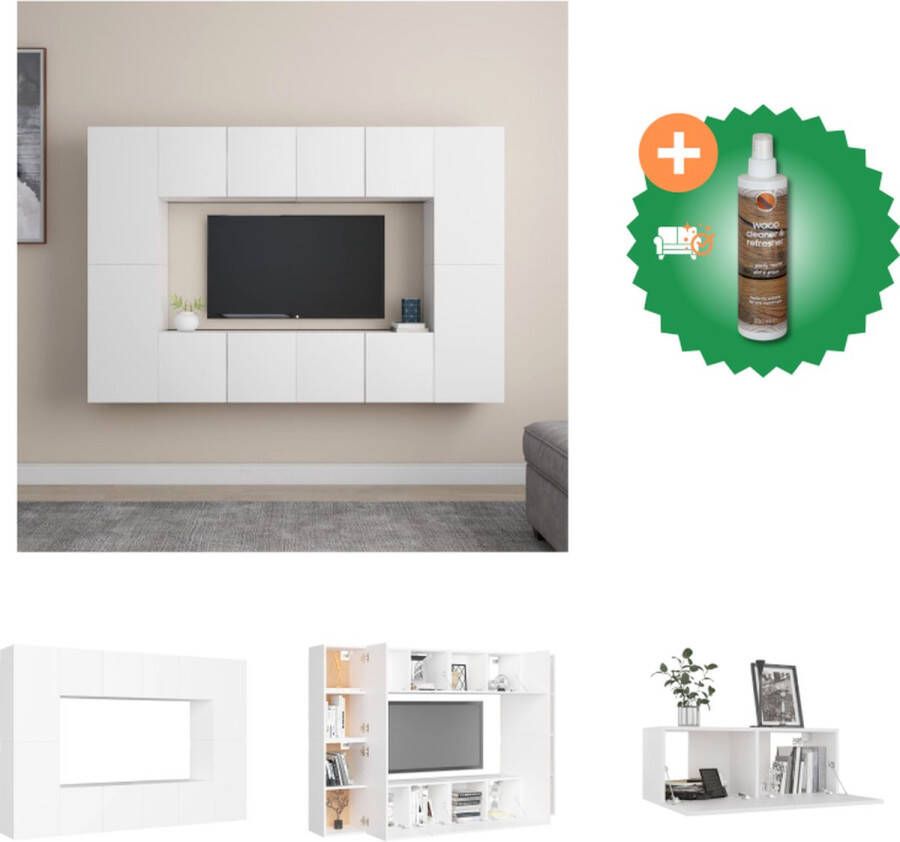 VidaXL Televisiekast TV-meubel 60 x 30 x 30 cm Wit+Materiaal- Spaanplaat Kast Inclusief Houtreiniger en verfrisser