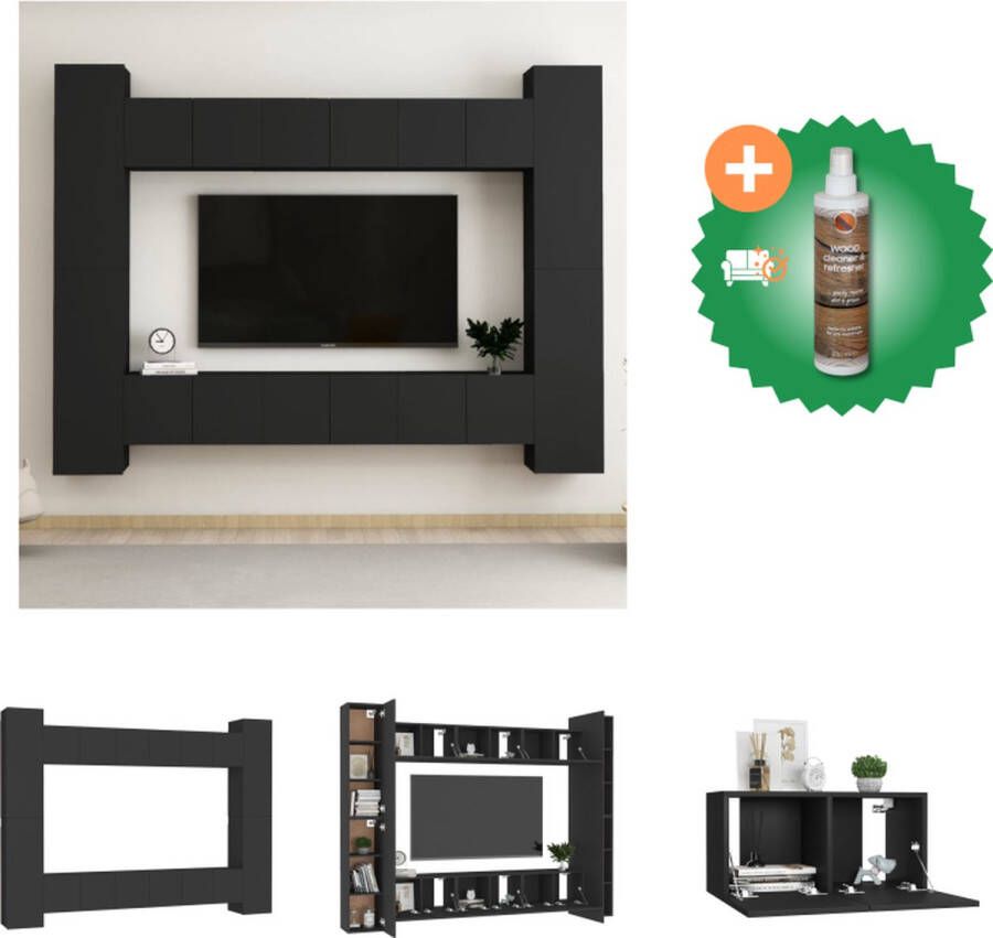 VidaXL Televisiekast Tv-meubel 60 x 30 x 30 cm Zwart spaanplaat Kast Inclusief Houtreiniger en verfrisser