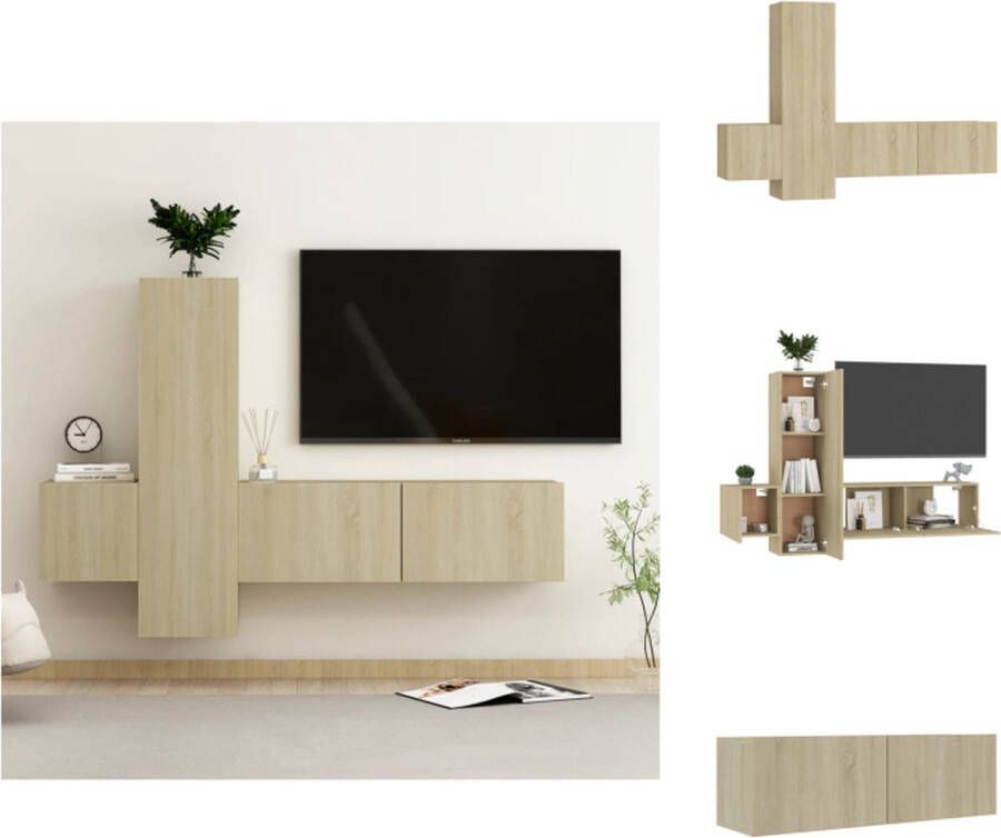 VidaXL Televisiekast TV-meubel Sonoma eiken 100 x 30 x 30 cm 30.5 x 30 x 110 cm 30.5 x 30 x 30 cm Kast