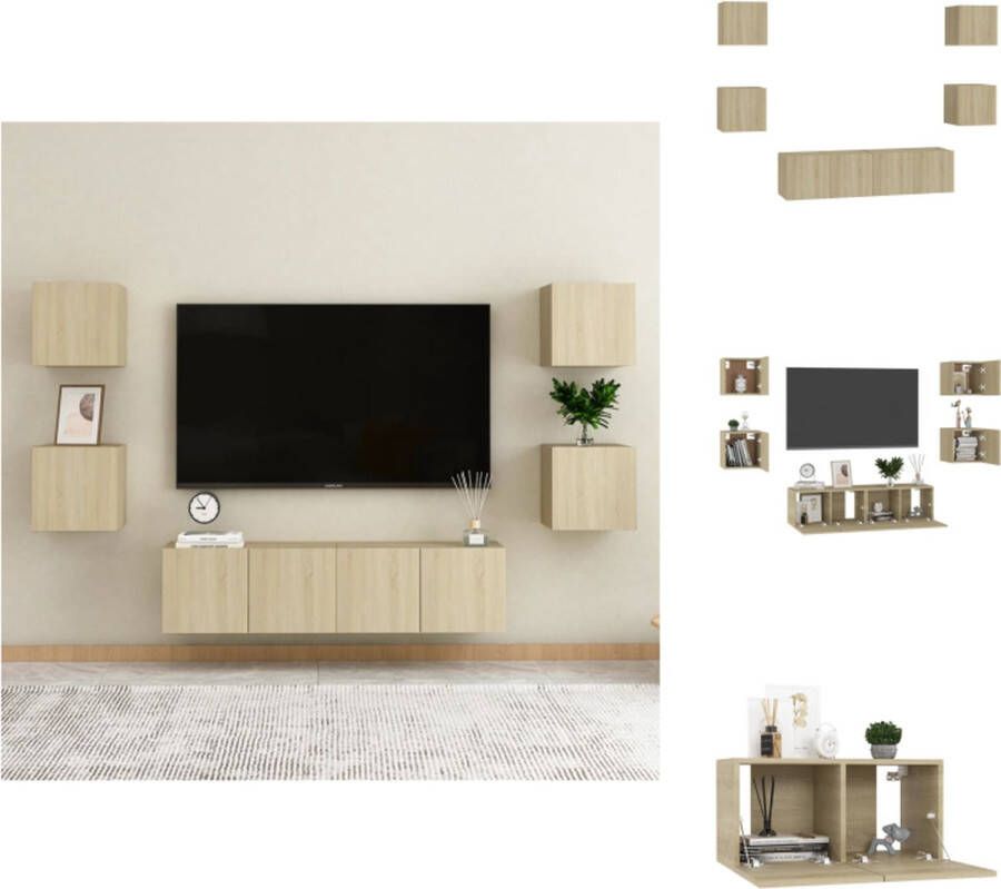 VidaXL Televisiekast Tv-meubelset Sonoma eiken 60x30x30cm 30.5x30x30cm Montage vereist Kast