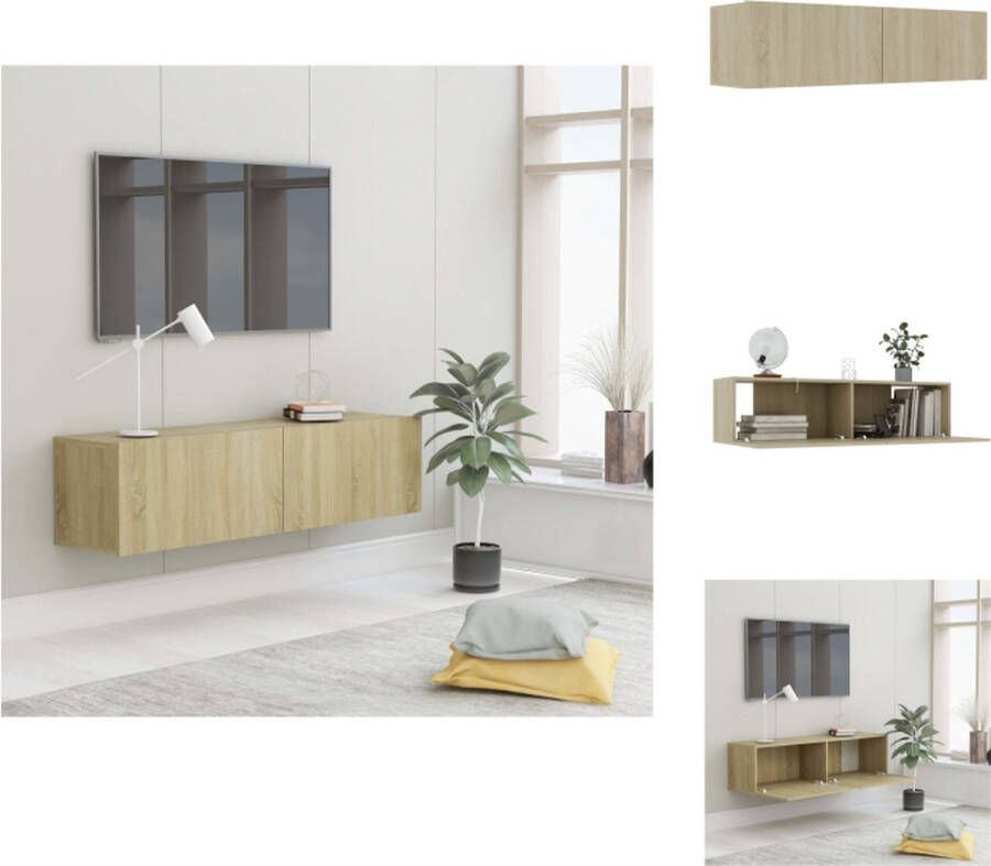 VidaXL Tv-meubel Tv-meubels Tv-meubelen Tv-meubilair Tv-meubel 120x30x30 cm bewerkt hout sonoma eikenkleurig - Foto 2