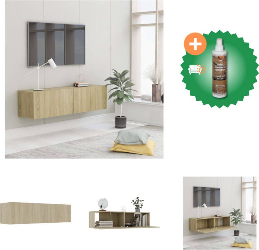 VidaXL Tv-meubel 120x30x30 cm bewerkt hout sonoma eikenkleurig Kast Inclusief Houtreiniger en verfrisser