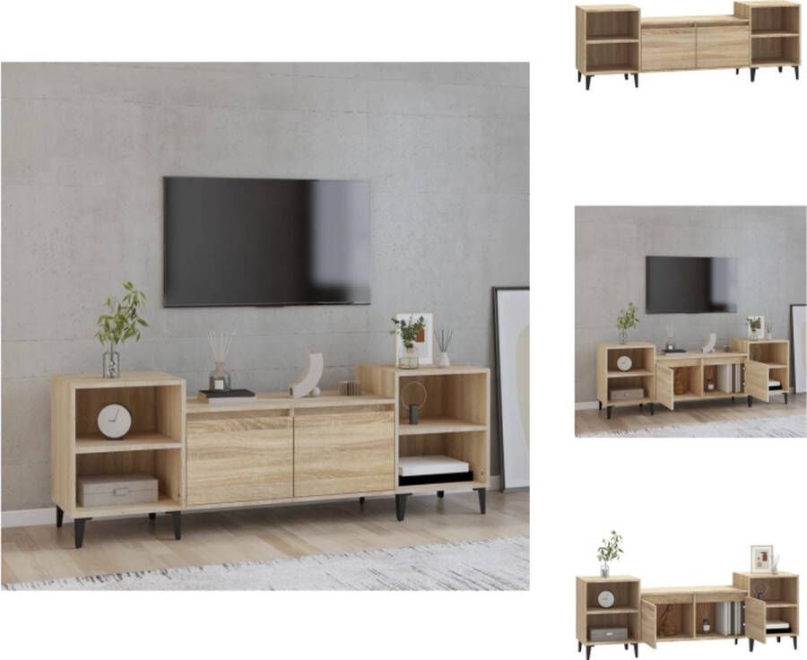 VidaXL Tv-kast Tv-kasten Tv-meubel Hifi-meubel Tv-meubel 160x35x55 cm bewerkt hout sonoma eikenkleurig - Foto 3