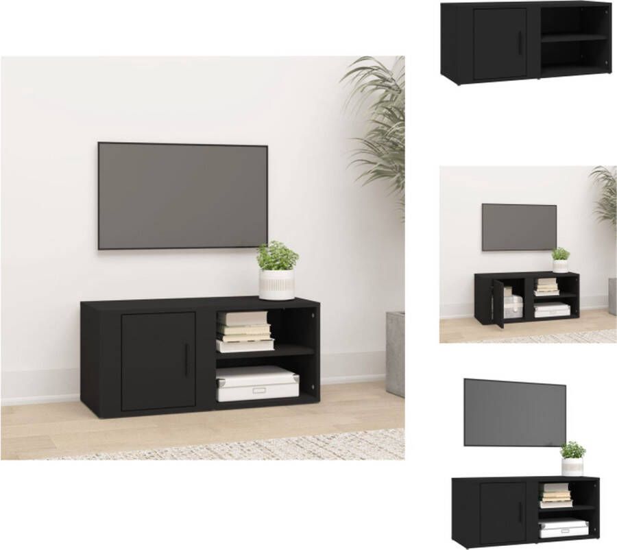VidaXL Tv-kast Tv-kasten Tv-meubel Hifi-meubel Tv-meubel 80x31 5x36 cm bewerkt hout zwart