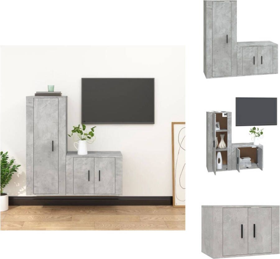 VidaXL Televisiekasten Betongrijs 57 x 34.5 x 40 cm 40 x 34.5 x 100 cm Trendy en praktisch design Kast