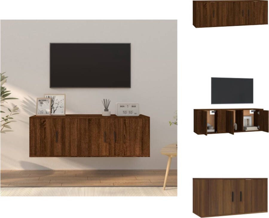 VidaXL Televisiekastenset Bruineiken TV-meubel 80x34.5x40cm TV-meubel 40x34.5x40cm Kast