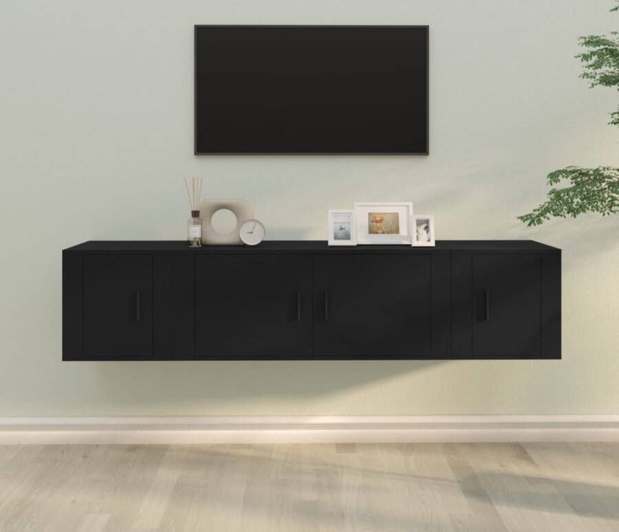 VidaXL Televisiekastenset Classic Meubels 100 x 34.5 x 40 cm Zwart Kast - Foto 2