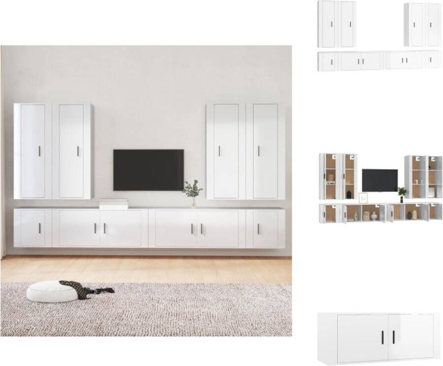 vidaXL Televisiekastenset Classic s TV-meubel 40 x 34.5 x 100 cm Hoogglans wit Kast