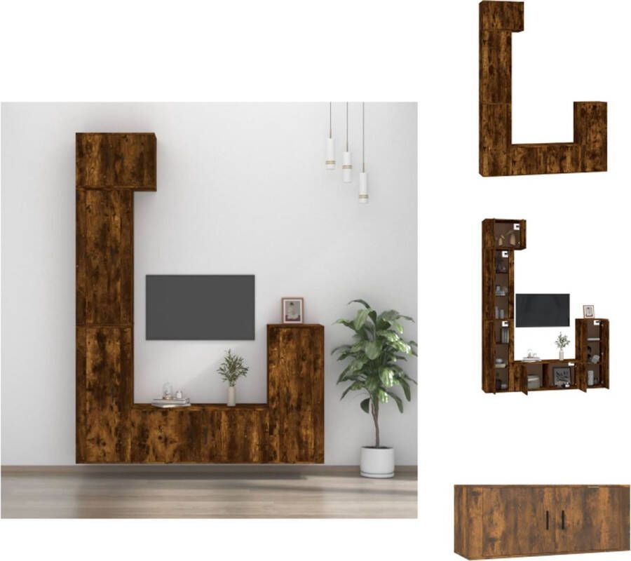 VidaXL Televisiekastenset Classic TV-meubels 57x34.5x40 cm 40x34.5x100 cm 100x34.5x40 cm Gerookt Eiken Kast
