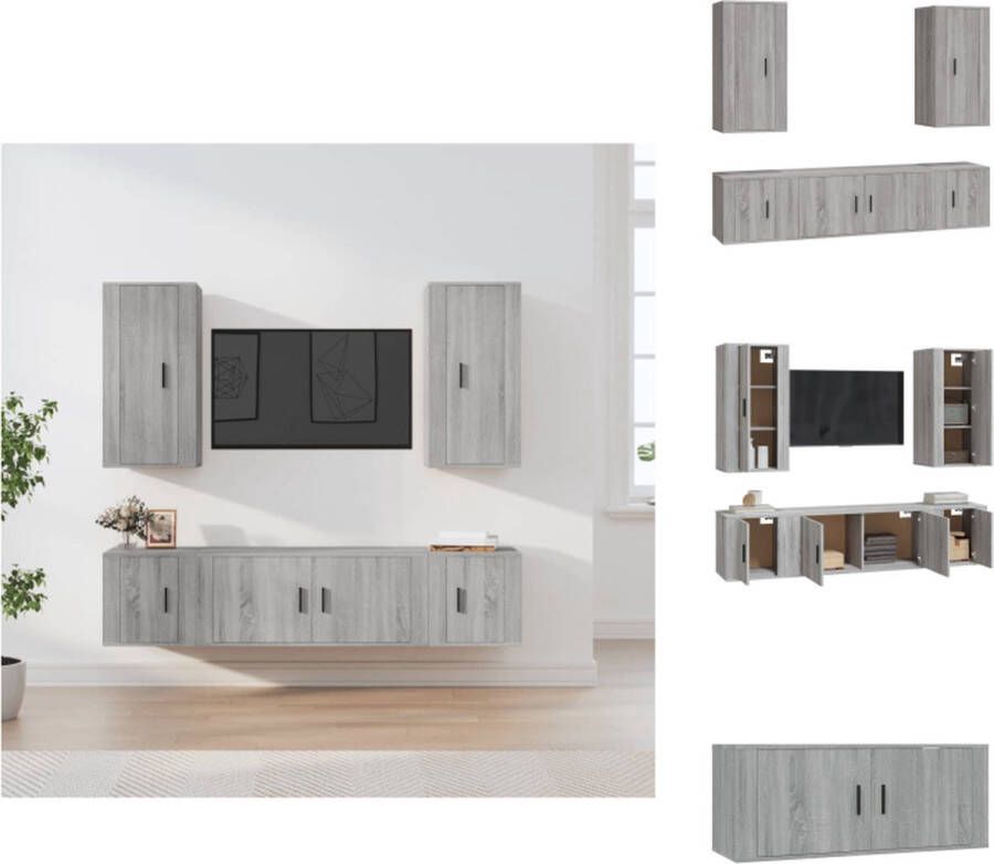 VidaXL Televisiekastenset Klassiek Grijs Sonoma Eiken 100 x 34.5 x 40 cm Voldoende Opbergruimte Kast