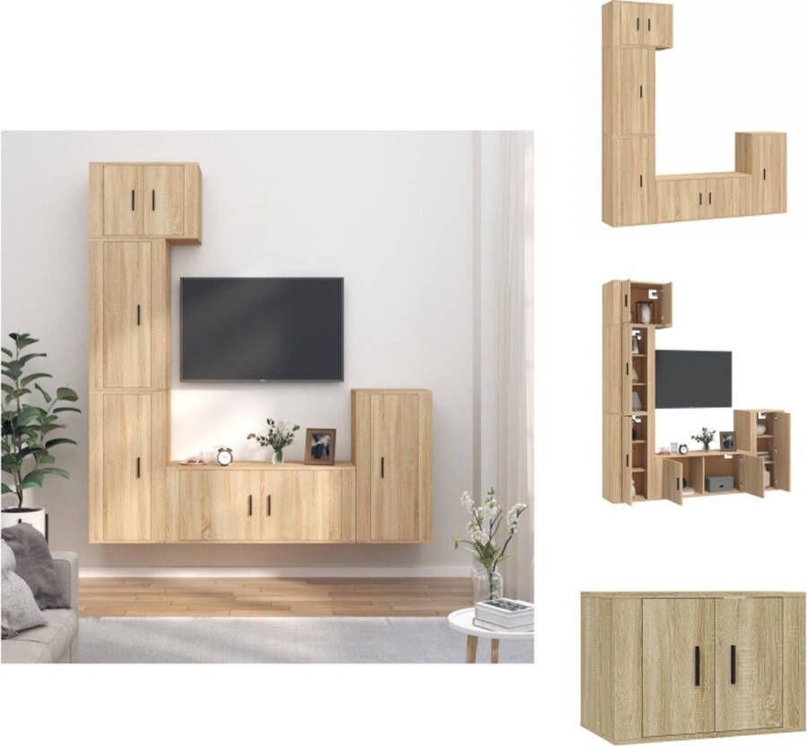 vidaXL Televisiekastenset Klassiek Tv-meubel 100 x 34.5 x 40 cm Sonoma eiken Kast