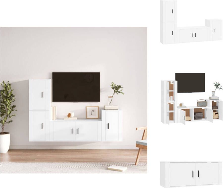 VidaXL Televisiekastenset Klassiek TV-Meubel 100 x 34.5 x 40 cm Wit Kast