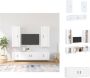 VidaXL Televisiekastenset Klassiek TV-meubel 40 x 34.5 x 100 cm Wit Kast - Thumbnail 1