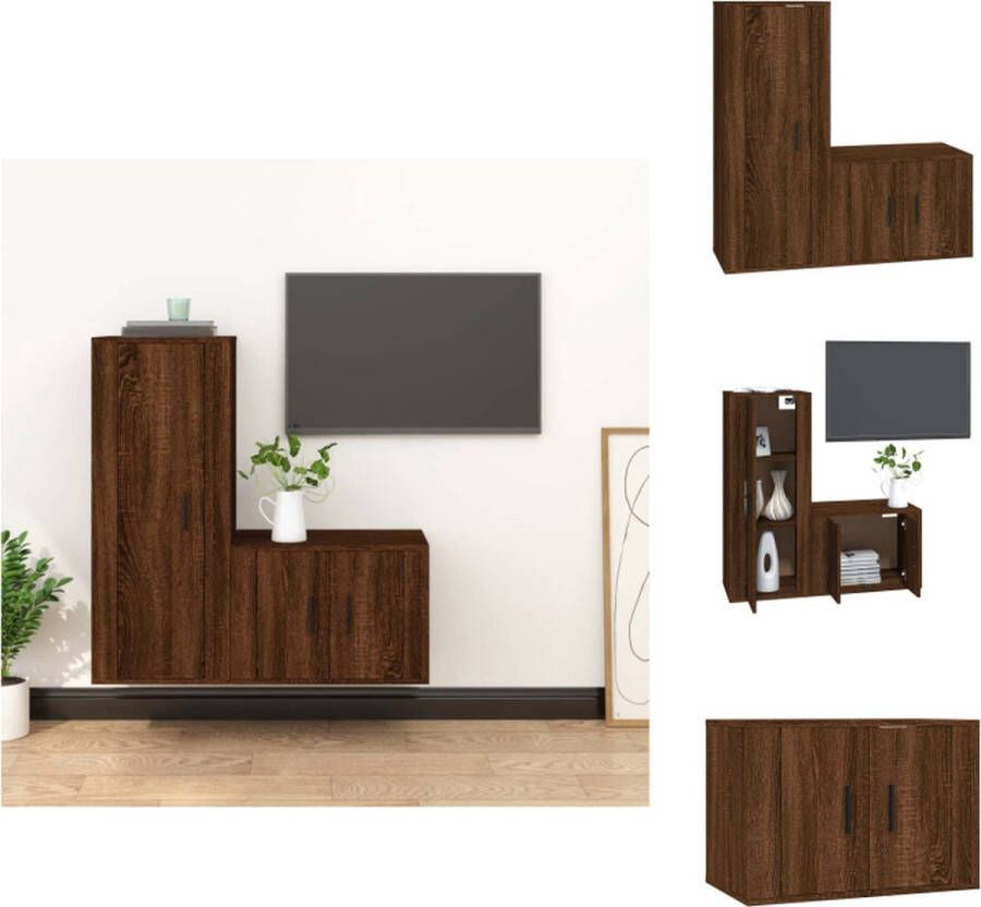 vidaXL televisiekastenset Klassiek Tv-meubel 57x34.5x40 cm 40x34.5x100 cm Kleur- Bruineiken Kast