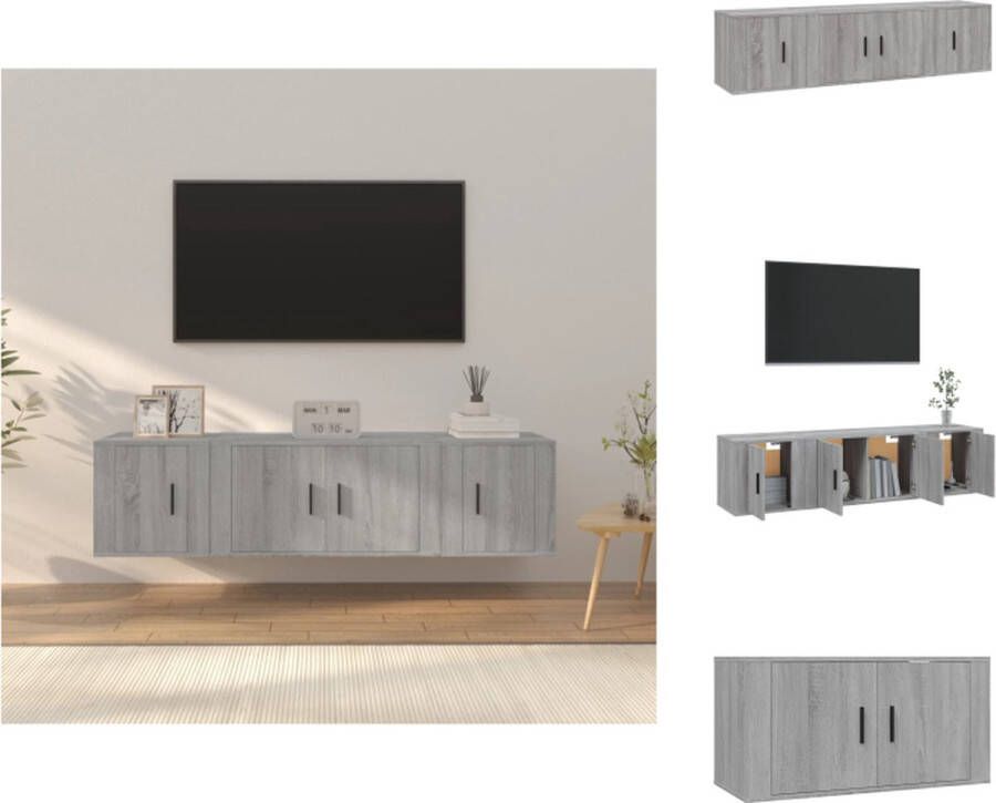 VidaXL Televisiekastenset nnaam TV-meubels 80x34.5x40cm 40x34.5x40cm Grijs Sonoma Eiken Kast