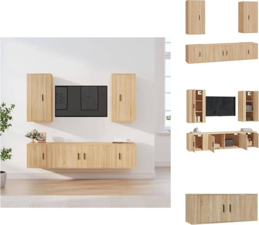 VidaXL Televisiekastenset Sonoma Eiken 1x 100x34.5x40cm 2x 40x34.5x40cm 2x 40x34.5x80cm Kast