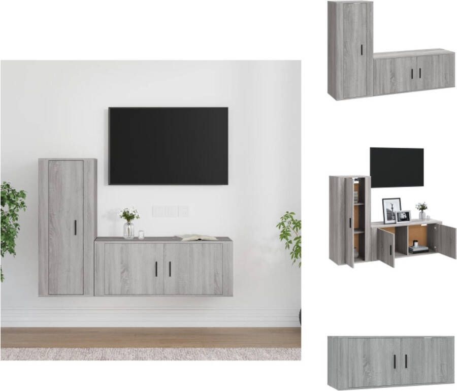 vidaXL Televisiekastenset Sonoma Eiken TV-meubel 100x34.5x40cm TV-meubel 40x34.5x100cm Kast