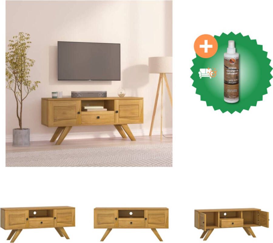 VidaXL Televisiekastenset Teakhout 110 x 30 x 50 cm Praktische opbergruimte Kast Inclusief Houtreiniger en verfrisser