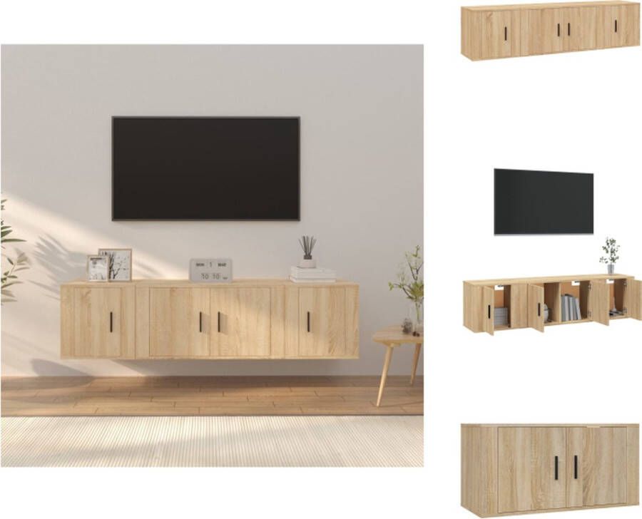 VidaXL Televisiekastenset Tv-meubel 80x34.5x40cm 2x tv-meubel 40x34.5x40cm Kast
