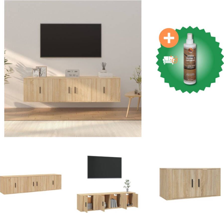 VidaXL Televisiekastenset Tv-meubel 80x34.5x40cm 2x tv-meubel 40x34.5x40cm Kast Inclusief Houtreiniger en verfrisser