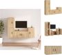 VidaXL Televisiekastenset TV-meubel 80x34.5x40cm Sonoma eiken 3 stuks Kast - Thumbnail 2