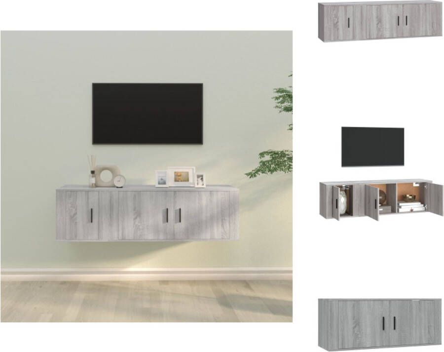 VidaXL Televisiekastenset TV-meubels 100 x 34.5 x 40 cm 40 x 34.5 x 40 cm Grijs Sonoma Eiken Kast