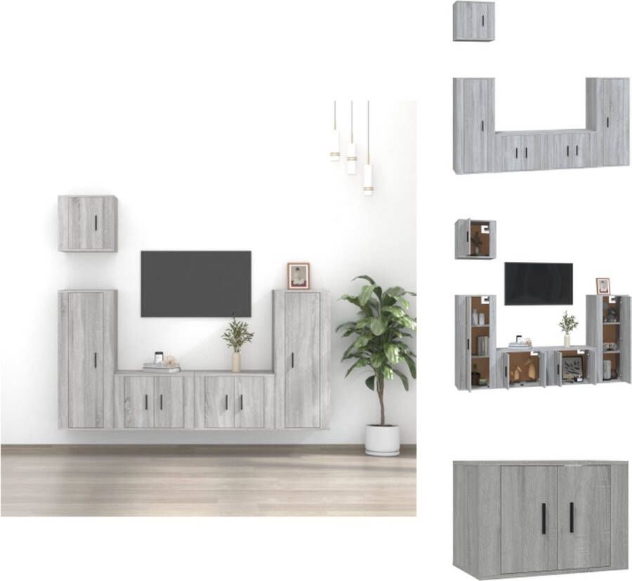 VidaXL Televisiekastenset Tv-meubels 57x34.5x40 cm 40x34.5x100 cm Grijs sonoma eiken Kast