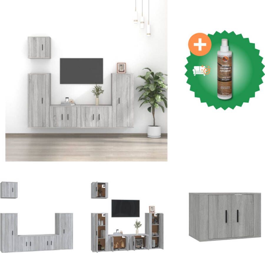 VidaXL Televisiekastenset Tv-meubels 57x34.5x40 cm 40x34.5x100 cm Grijs sonoma eiken Kast Inclusief Houtreiniger en verfrisser