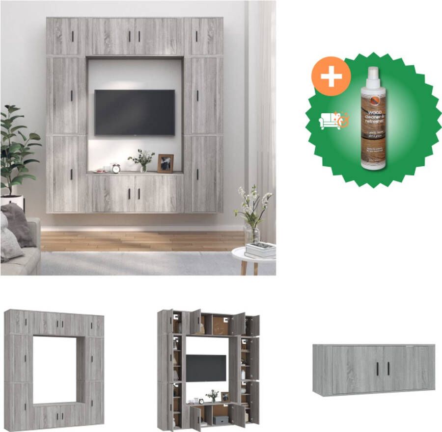 VidaXL Televisiekastset Classic s TV-meubel 100x34.5x40 cm Grijs Sonoma Eiken Kast Inclusief Houtreiniger en verfrisser